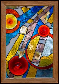 Fallen Angels Stained Glass Panel with Illusion Bevels